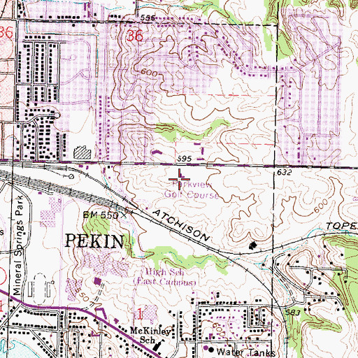 Topographic Map of Parkview Golf Course, IL