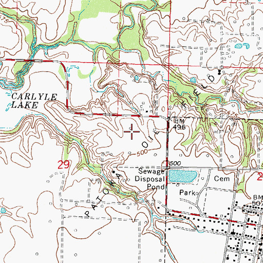 Topographic Map of Patoka Oil Field, IL
