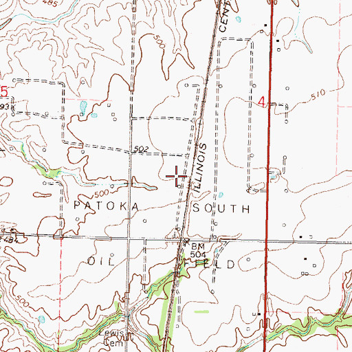 Topographic Map of Patoka South Oil Field, IL