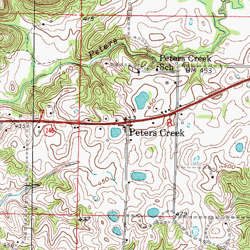 Topographic Map of Peters Creek, IL