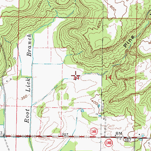 Topographic Map of Pine Hollow, IL