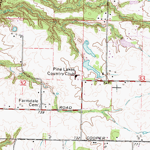 Topographic Map of Pine Lakes Country Club, IL