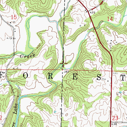 Topographic Map of Pinhook Creek, IL