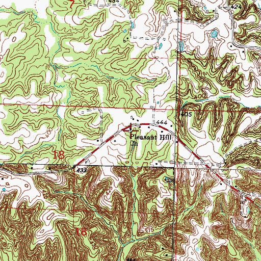 Topographic Map of Pleasant Hill Church, IL