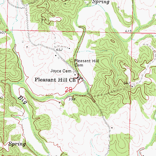 Topographic Map of Pleasant Hill Church, IL