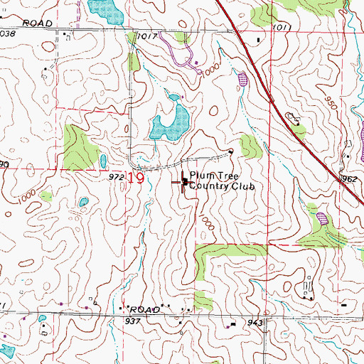 Topographic Map of Plum Tree Country Club, IL