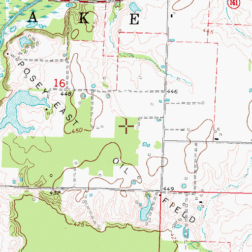 Topographic Map of Posey East Oil Field, IL