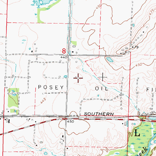 Topographic Map of Posey Oil Field, IL