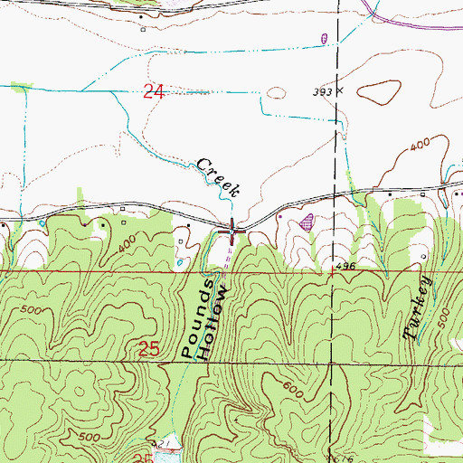 Topographic Map of Pounds Hollow, IL