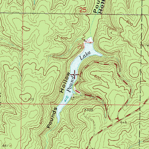 Topographic Map of Pounds Lake, IL