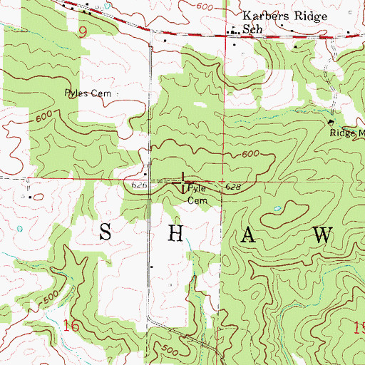 Topographic Map of Pyle Cemetery, IL
