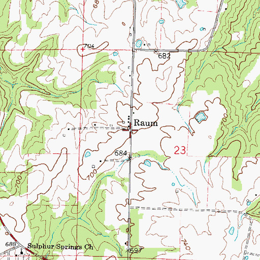 Topographic Map of Raum, IL