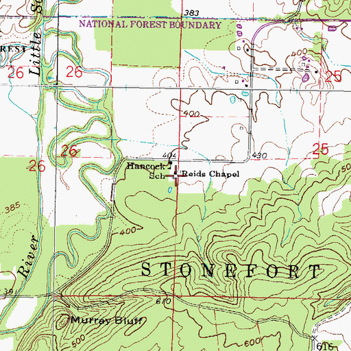 Topographic Map of Reids Chapel, IL