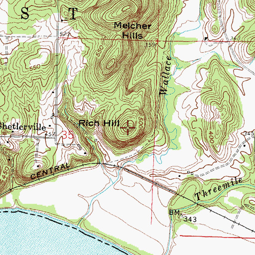 Topographic Map of Rich Hill, IL