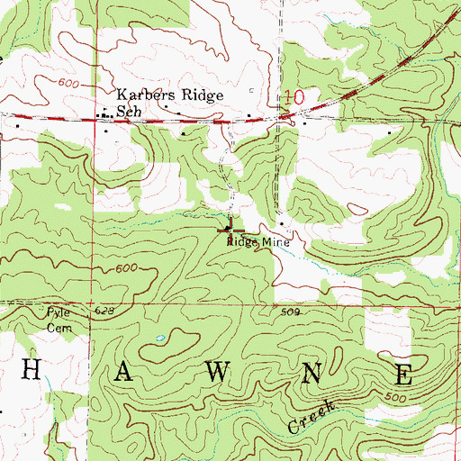Topographic Map of Ridge Mine, IL