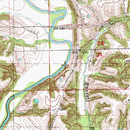 Topographic Map of Ritter Bridge, IL