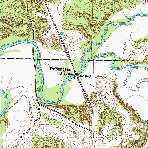 Topographic Map of Robenstein Bridge, IL
