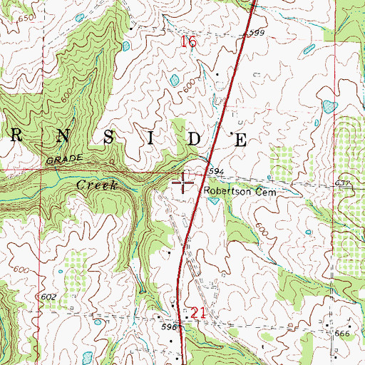 Topographic Map of Robertson Cemetery, IL