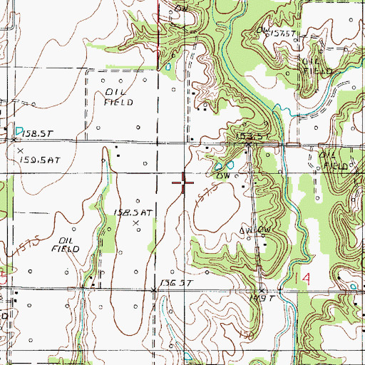 Topographic Map of Robinson Oil Field, IL