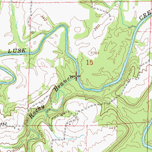 Topographic Map of Rocky Branch, IL