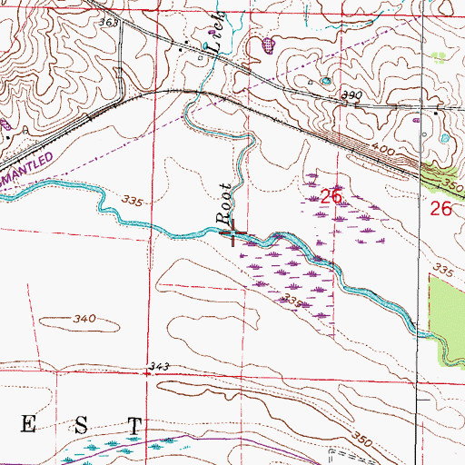 Topographic Map of Root Lick Branch, IL