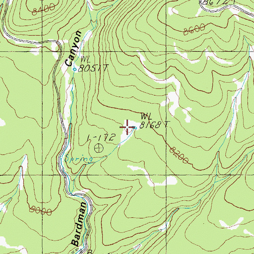 Topographic Map of Bardman Canyon Tank, AZ