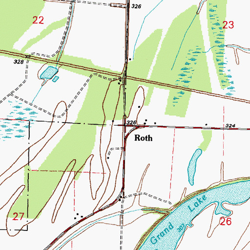 Topographic Map of Roth, IL