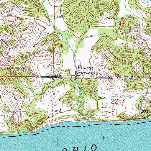 Topographic Map of Round Spring, IL