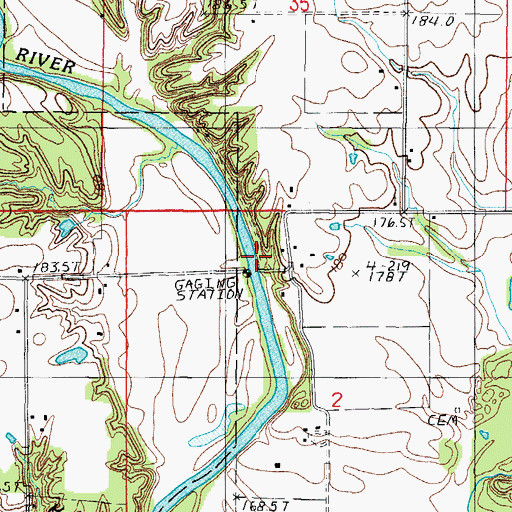 Topographic Map of Ryan Bridge, IL
