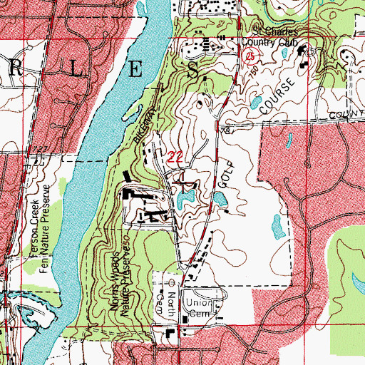 Topographic Map of Saint Charles Country Club, IL