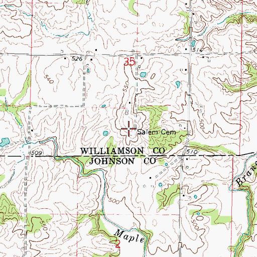 Topographic Map of Salem Cemetery, IL