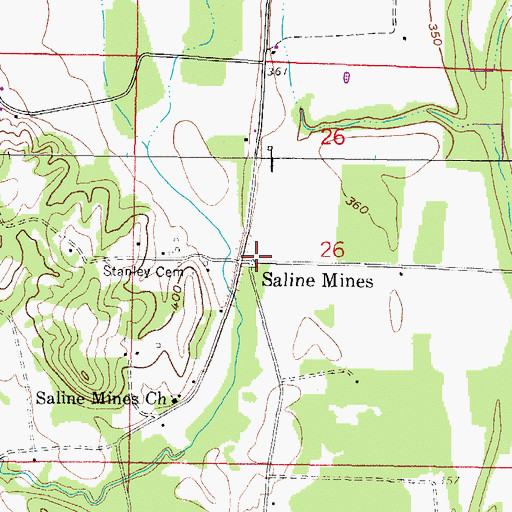 Topographic Map of Saline Mines, IL