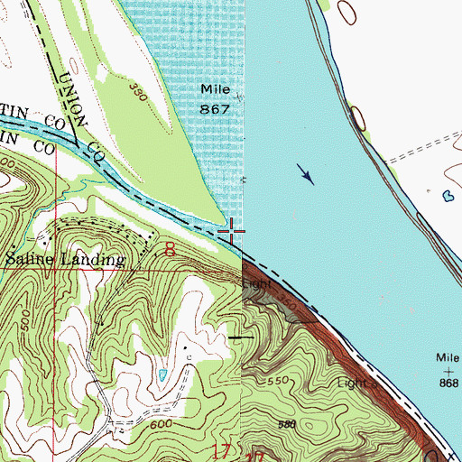Topographic Map of Saline River, KY