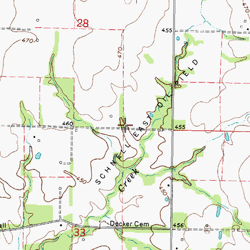 Topographic Map of Schnell East Oil Field, IL