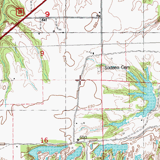 Topographic Map of School Number 16 (historical), IL