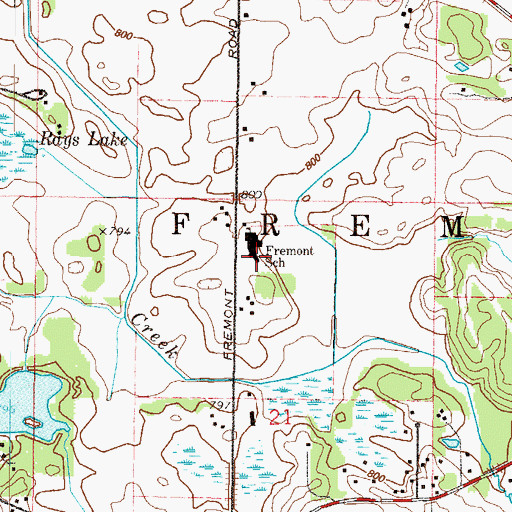 Topographic Map of Fremont Elementary School, IL