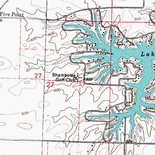 Topographic Map of Shambolee Golf Club, IL