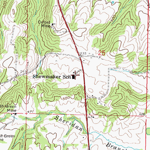 Topographic Map of Shewmaker School, IL