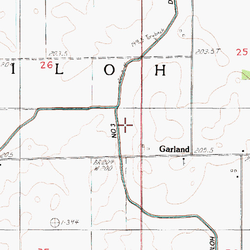 Topographic Map of Shiloh Number 3 Drainage Ditch, IL