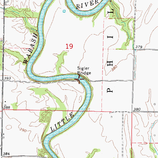Topographic Map of Sigler Bridge, IL