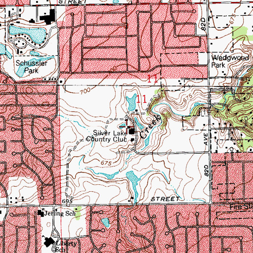 Topographic Map of Silver Lake Country Club, IL