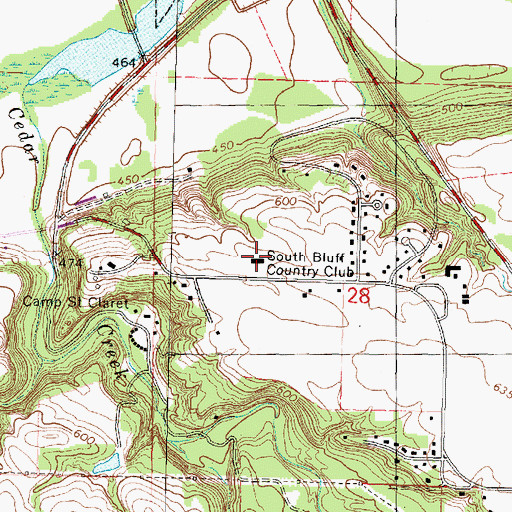 Topographic Map of South Bluff Country Club, IL