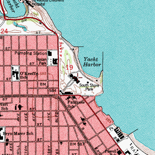 Topographic Map of South Shore Country Club, IL