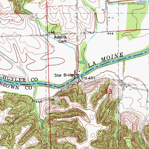 Topographic Map of Star Bridge, IL