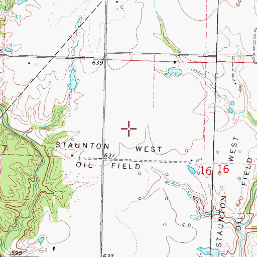 Topographic Map of Staunton West Oil Field, IL
