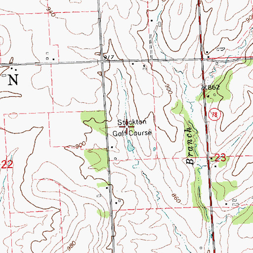 Topographic Map of Stockton Golf Course, IL