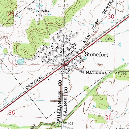 Topographic Map of Stonefort, IL