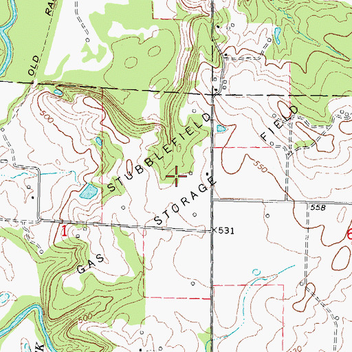 Topographic Map of Stubblefield Gas Storage Field, IL