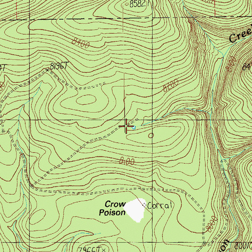 Topographic Map of Crow Poison Tank, AZ