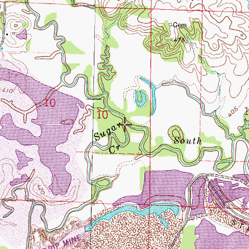 Topographic Map of Sugar Creek, IL